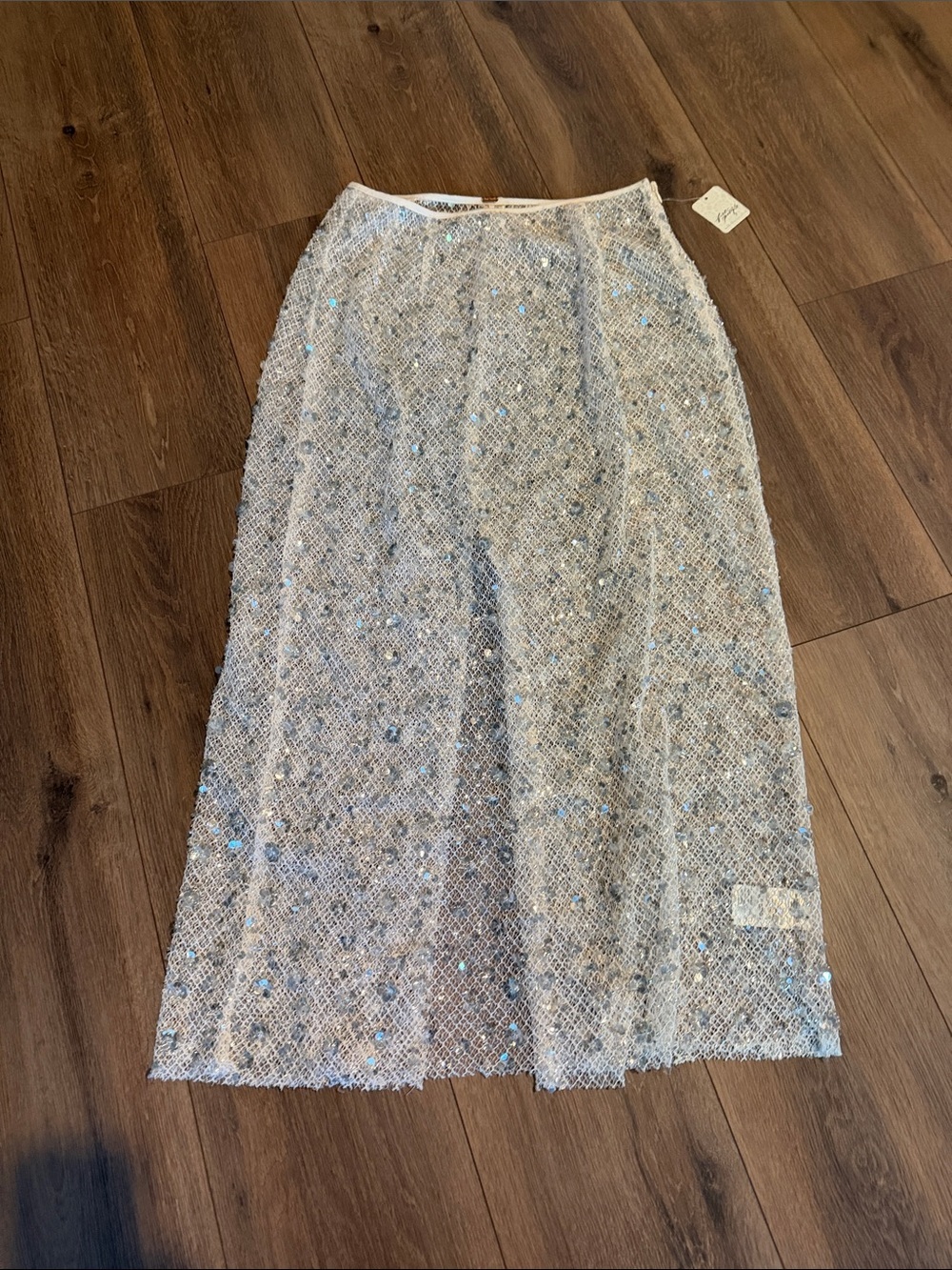 Free People Frost Bite Sheer Maxi Skirt- size Large - Picture 3 of 10